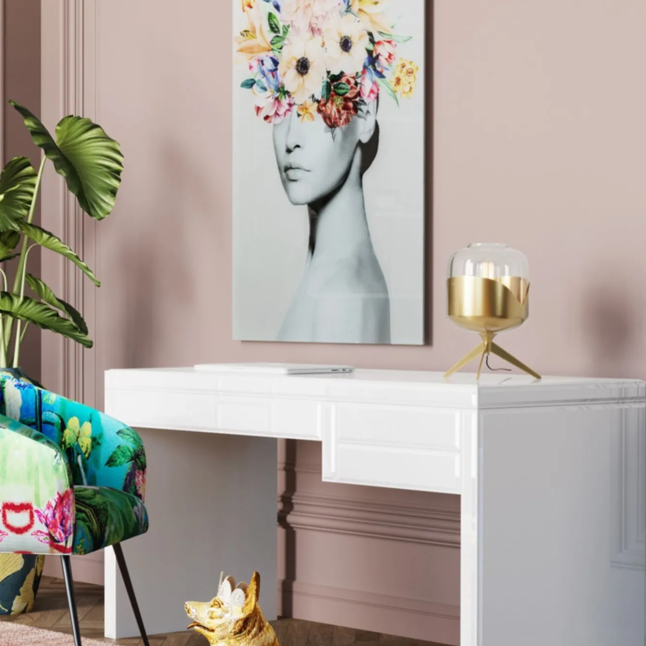 Outlet KARE Design Lampa stołowa Golden Goblet Ball 27x35 cm - KARE