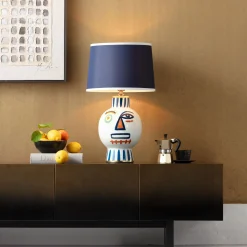 Best KARE Design Lampa stołowa kolorowa dwie twarze 65 cm podstawa z porcelany - KARE