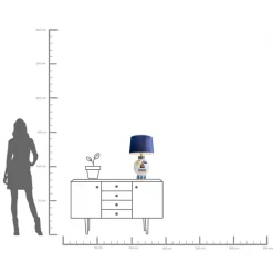 Best KARE Design Lampa stołowa kolorowa dwie twarze 65 cm podstawa z porcelany - KARE