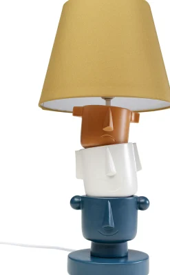 Fashion KARE Design Lampa stołowa kolorowa kamionka i bawełna motyw twarzy Ø25x45 cm - KARE