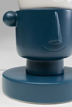 Fashion KARE Design Lampa stołowa kolorowa kamionka i bawełna motyw twarzy Ø25x45 cm - KARE