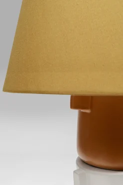 Fashion KARE Design Lampa stołowa kolorowa kamionka i bawełna motyw twarzy Ø25x45 cm - KARE