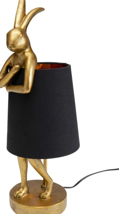 Sale KARE Design Lampa stołowa królik złoty abażur czarny 50 cm - KARE