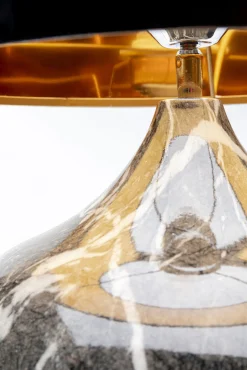 Clearance KARE Design Lampa stołowa Mamo Deluxe Ø31x38 cm szara - klosz czarny - KARE