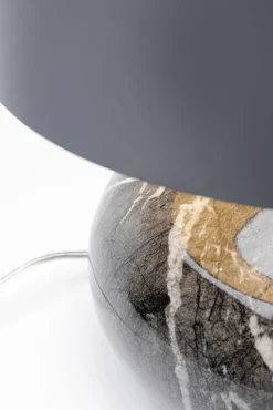Clearance KARE Design Lampa stołowa Mamo Deluxe Ø31x38 cm szara - klosz czarny - KARE
