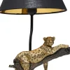 Outlet KARE Design Lampa stołowa motyw zwierzęcy lampart klosz czarny 28x50 cm - KARE