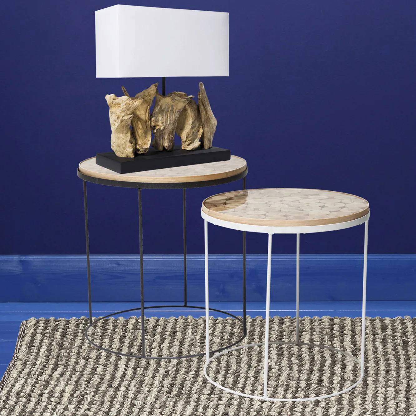 Hot KARE Design Lampa stołowa Nature 35x43 cm biało-brązowa - KARE