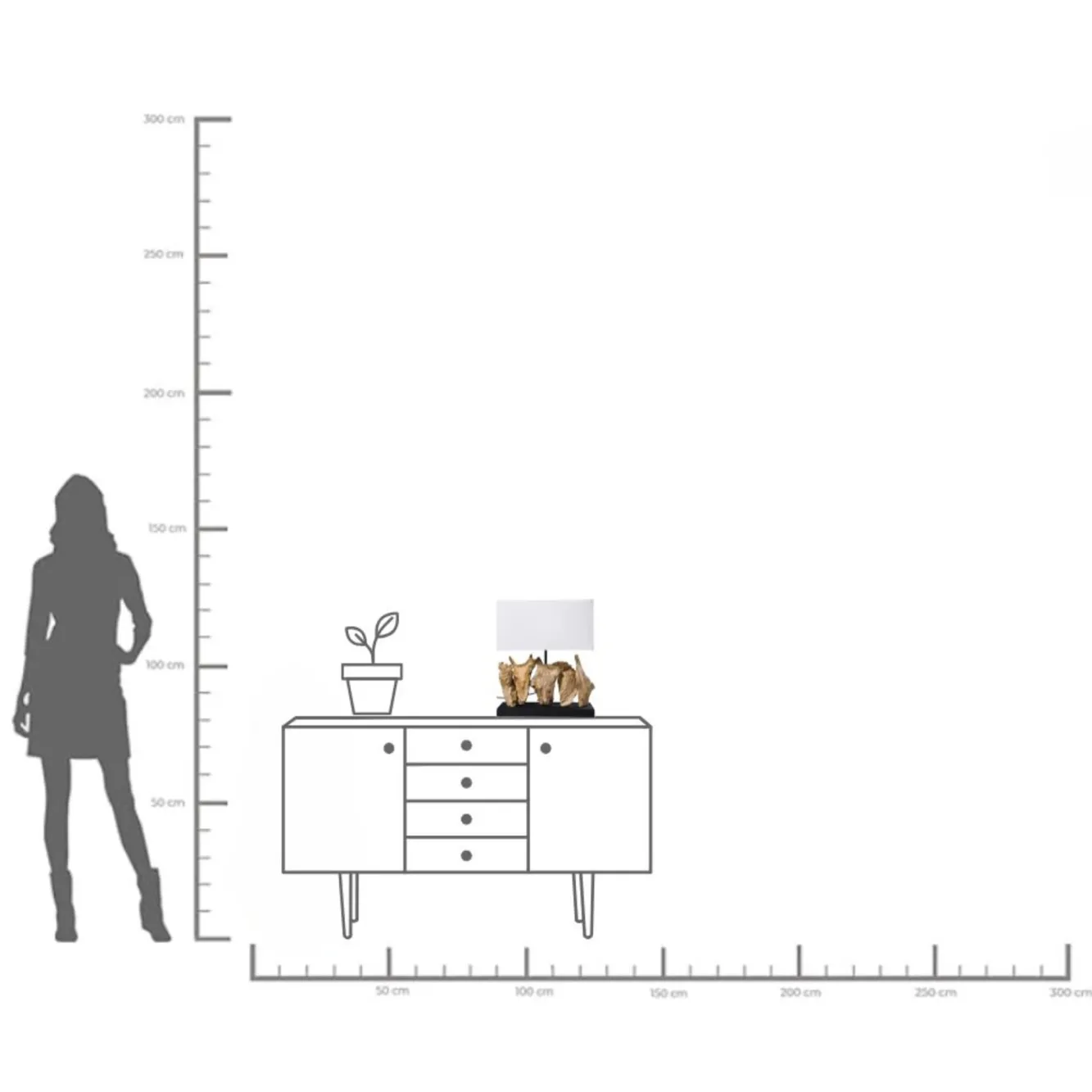 Hot KARE Design Lampa stołowa Nature 35x43 cm biało-brązowa - KARE