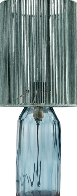 Discount KARE Design Lampa stołowa niebieska szkło i tkanina 42 cm - KARE