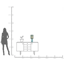 Discount KARE Design Lampa stołowa niebieska szkło i tkanina 42 cm - KARE