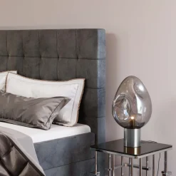 New KARE Design Lampa stołowa przydymiona stal i szkło 38 cm - KARE