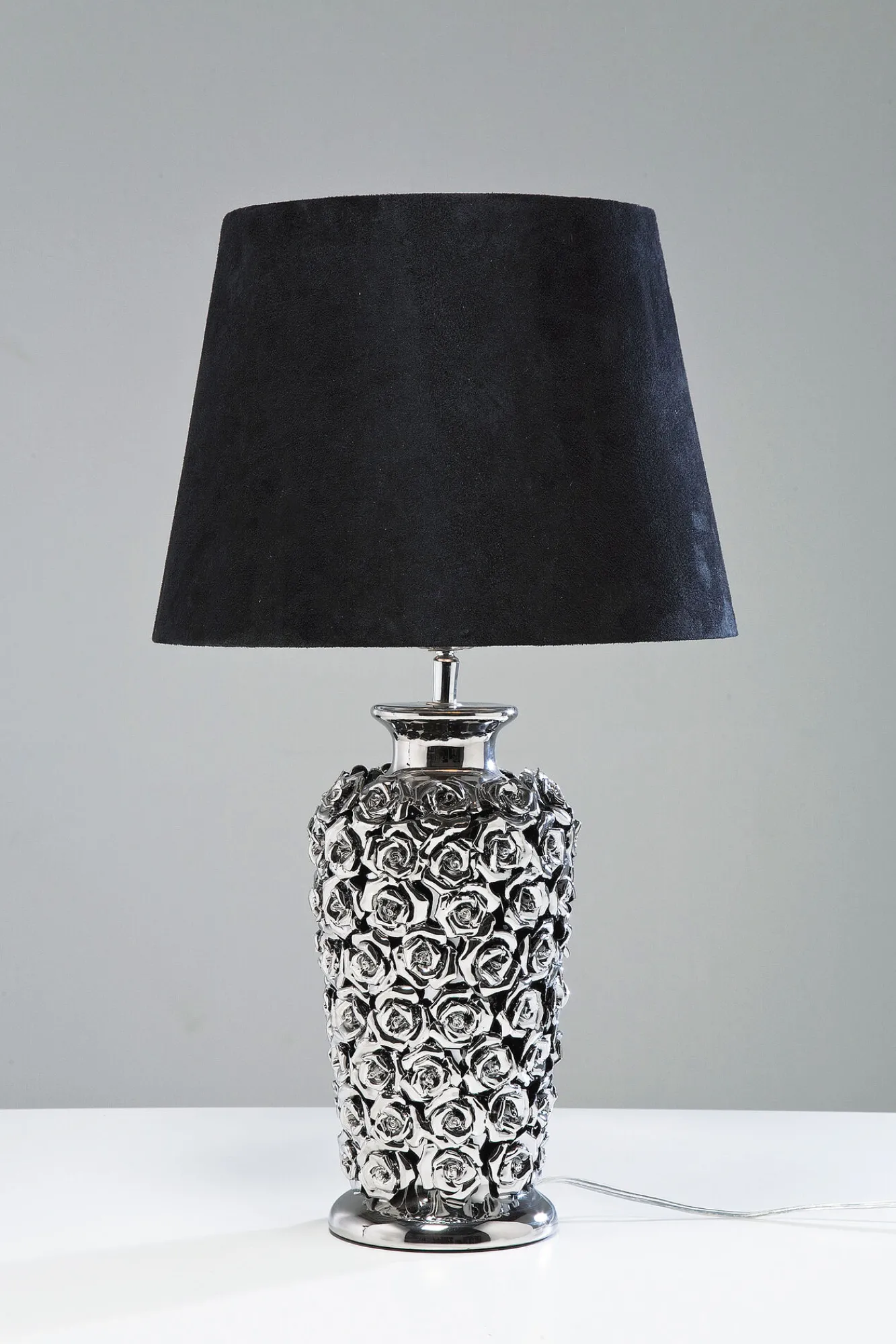Outlet KARE Design Lampa stołowa Rose Multi 33x56 cm czarno-srebrna - KARE