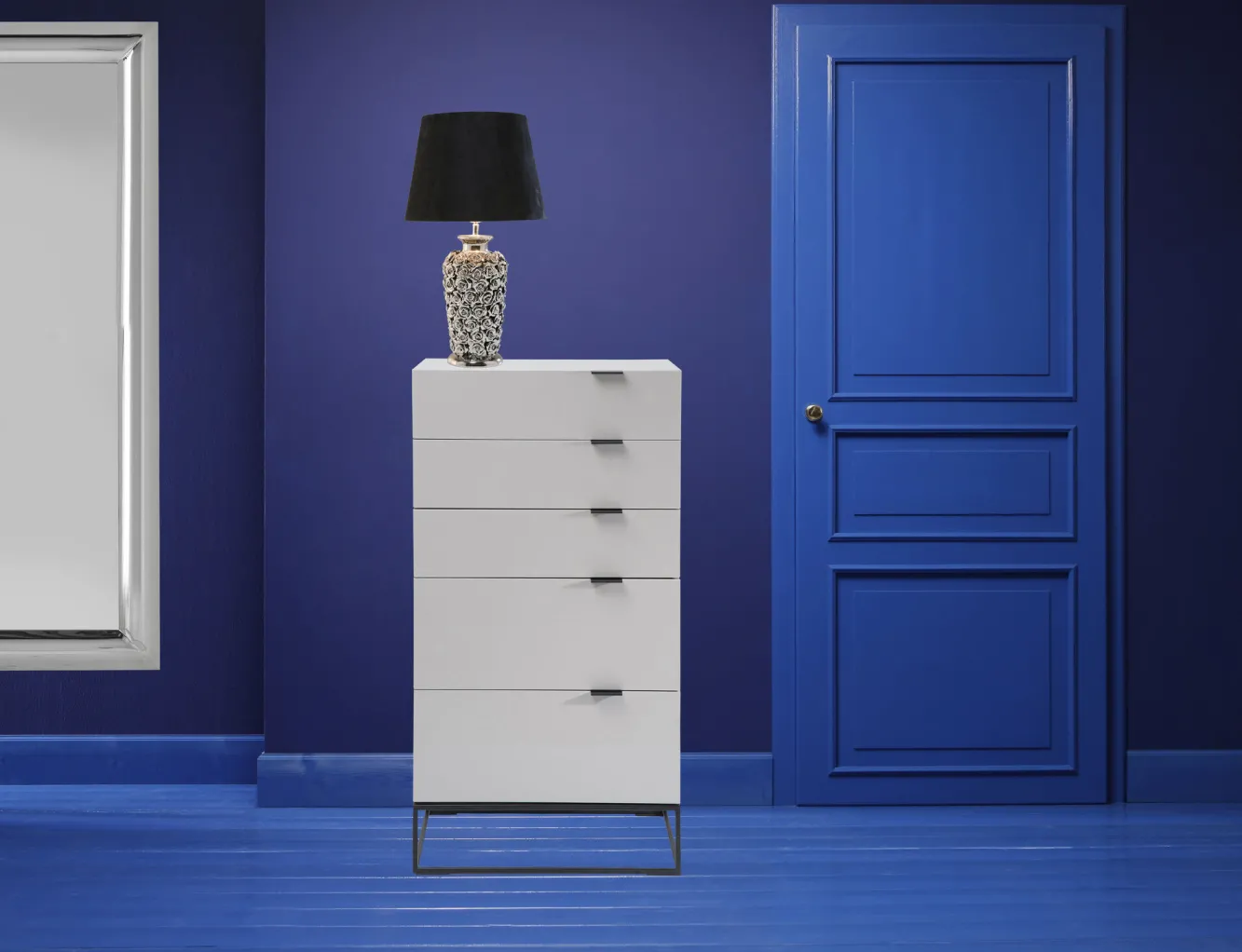 Outlet KARE Design Lampa stołowa Rose Multi 33x56 cm czarno-srebrna - KARE