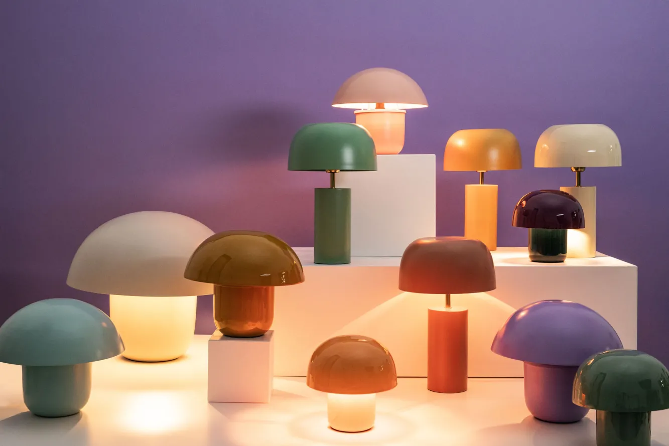 Best KARE Design Lampa stołowa stalowa grzybek kolor fioletowo-czarny Ø20x20 cm - KARE