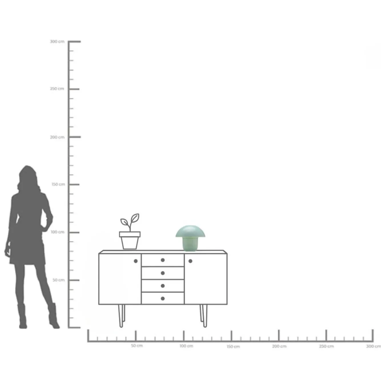 Discount KARE Design Lampa stołowa stalowa grzybek kolor miętowy Ø29x27 cm - KARE