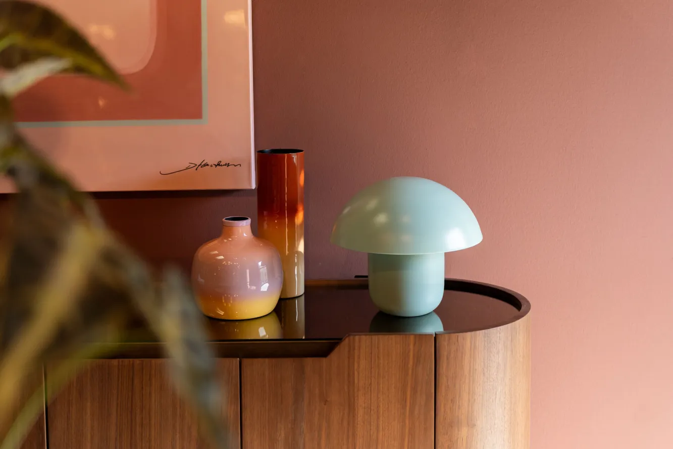 Discount KARE Design Lampa stołowa stalowa grzybek kolor miętowy Ø29x27 cm - KARE