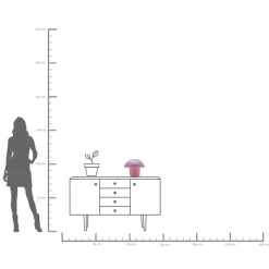 Clearance KARE Design Lampa stołowa stalowa grzybek kolor fioletowy Ø29x27 cm - KARE