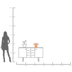 Outlet KARE Design Lampa stołowa stalowa grzybek kolor brzoskwiniowy Ø29x27 cm - KARE