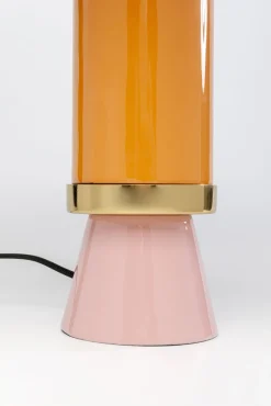 Best KARE Design Lampa stołowa stalowa różowo-pomarańczowa Ø30x51 cm - KARE