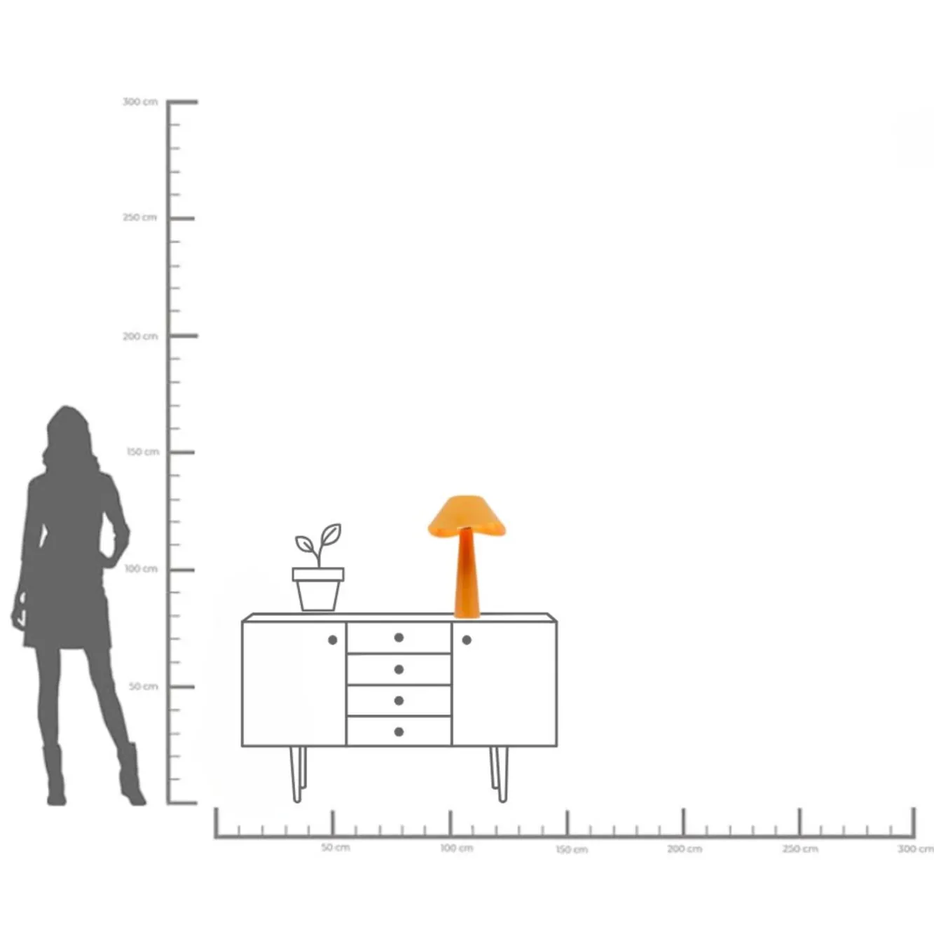 Hot KARE Design Lampa stołowa stalowa w kolorze pomarańczowym Ø34x49 cm - KARE