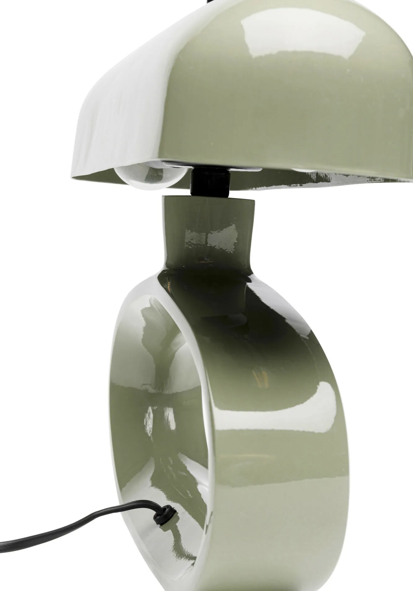 Discount KARE Design Lampa stołowa stalowa w kolorze zielonym 37x26 cm - KARE