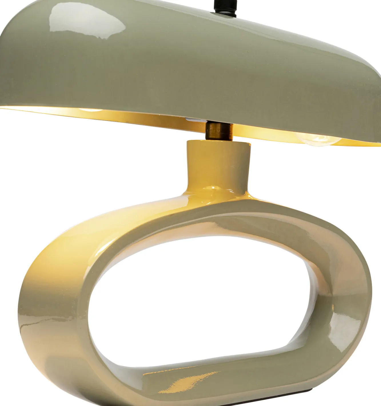 Discount KARE Design Lampa stołowa stalowa w kolorze zielonym 37x26 cm - KARE