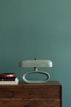 Discount KARE Design Lampa stołowa stalowa w kolorze zielonym 37x26 cm - KARE