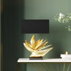 New KARE Design Lampa stołowa Tropical Flower 51x65 cm czarno-złota - KARE