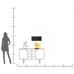 New KARE Design Lampa stołowa Tropical Flower 51x65 cm czarno-złota - KARE