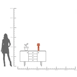 Clearance KARE Design Lampa stołowa ze stali czerwień terakotowa 39 cm - KARE