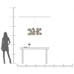 Fashion KARE Design Lampa wisząca Atomic 74 cm srebrna - klosze szklane - KARE