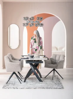 Fashion KARE Design Lampa wisząca Atomic 74 cm srebrna - klosze szklane - KARE