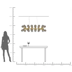 Best KARE Design Lampa wisząca Atomic Balls 140 cm złota - klosze przydymione - KARE