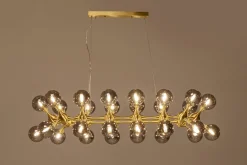 Best KARE Design Lampa wisząca Atomic Balls 140 cm złota - klosze przydymione - KARE