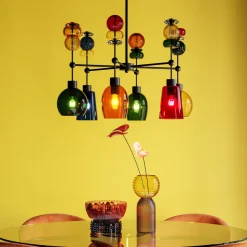 Outlet KARE Design Lampa wisząca awangardowa klosze szklane kolorowe 61x88 cm - KARE