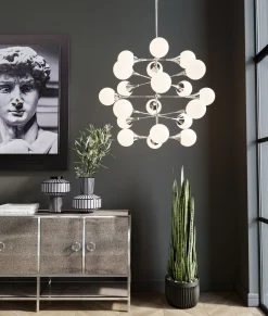 Discount KARE Design Lampa wisząca Bulb Fiction 20L Ø102 cm srebrna - KARE