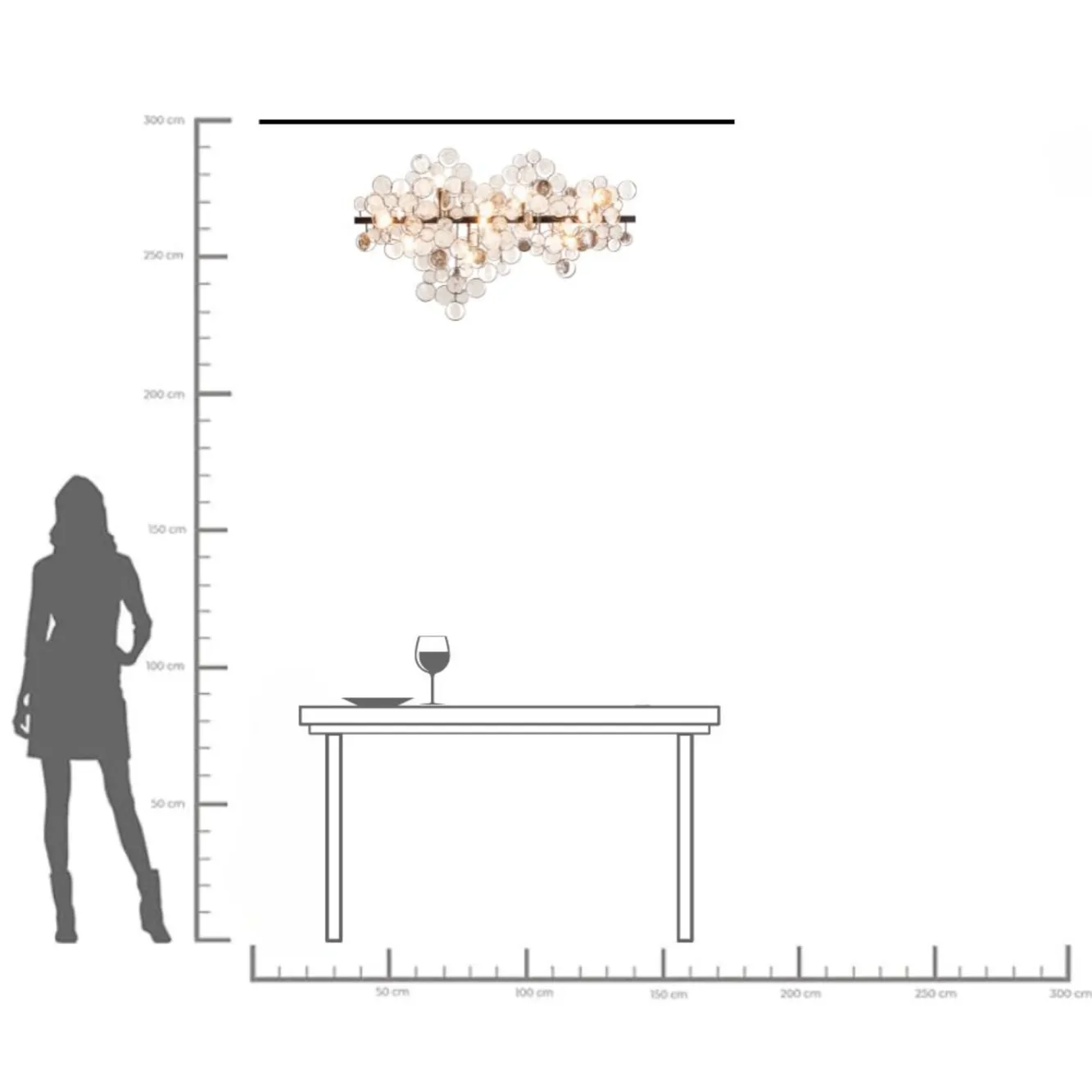 Clearance KARE Design Lampa wisząca Clouds Clear 102x61 cm szara - KARE