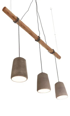 Hot KARE Design Lampa wisząca Dining 120x120 cm szaro-drewniana - KARE
