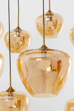 Outlet KARE Design Lampa wisząca do salonu klosze bursztynowe szklane 110x160 cm - KARE