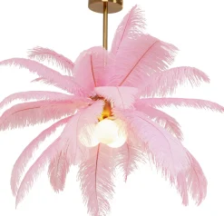 Hot KARE Design Lampa wisząca Feather Palm różowa Ø60cm - KARE