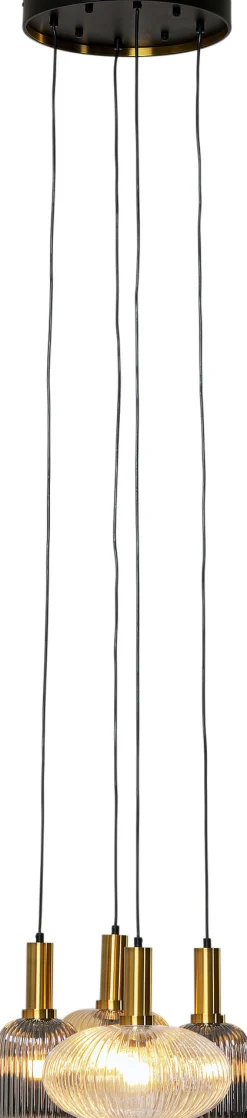 Fashion KARE Design Lampa wisząca klosze szklane oprawki złote Ø50 cm - KARE