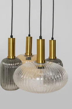 Fashion KARE Design Lampa wisząca klosze szklane oprawki złote Ø50 cm - KARE