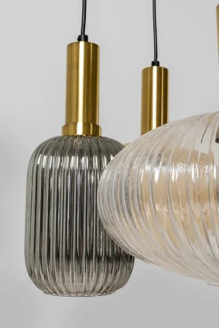 Fashion KARE Design Lampa wisząca klosze szklane oprawki złote Ø50 cm - KARE