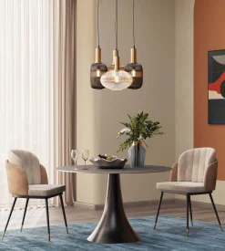 Fashion KARE Design Lampa wisząca klosze szklane oprawki złote Ø50 cm - KARE