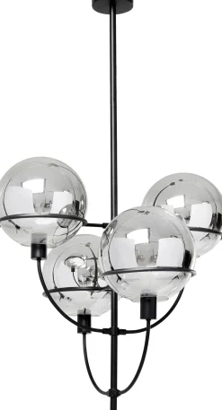 Fashion KARE Design Lampa wisząca Lantern 4rs 68x120 cm czarna - klosze szklane - KARE