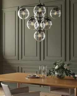 Clearance KARE Design Lampa wisząca Lasmina 91x110 cm czarna - klosze szklane - KARE