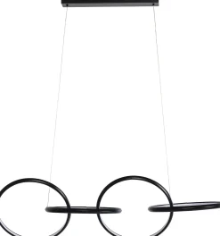 Discount KARE Design Lampa wisząca LED czarne okręgi aluminium 105 cm - KARE