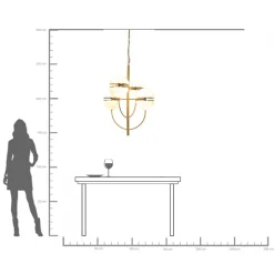 Hot KARE Design Lampa wisząca Leisha Bunch 76x100 cm biało-złota - KARE