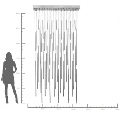 Fashion KARE Design Lampa wisząca Living Vegas Deluxe LED 154x320 cm srebrna - KARE