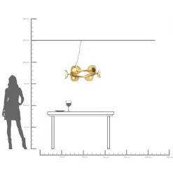 Fashion KARE Design Lampa wisząca Mariposa Ø81x150 cm złota - KARE